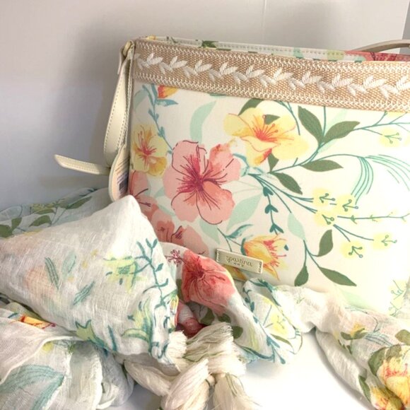 Spartina 449 Zip Shoulder Riverhouse Floral Shoulder Bag - Picture 2 of 7